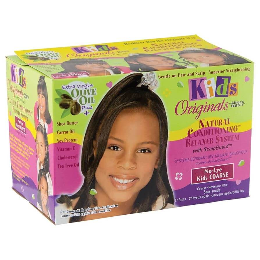Kit défrisant sans soude pour enfants Africa's Best Organics, cheveux épais