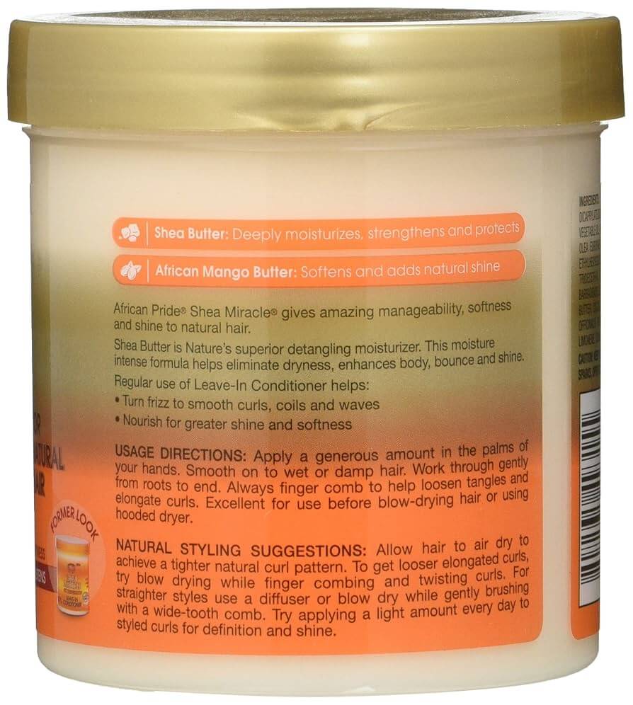 Après-shampoing sans rinçage au beurre de karité African Pride Miracle 425 ml