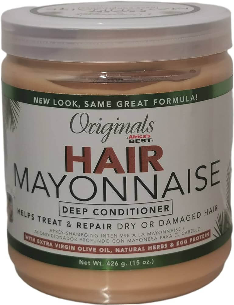 Africa's Best Hair Mayonnaise 15oz jar – deep conditioning treatment for dry and damaged hair with olive oil and protein.