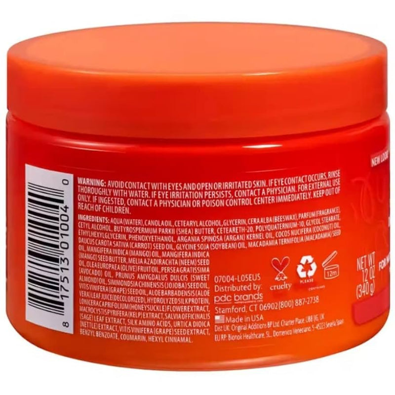 Cantu Deep Treatment Masque 340g with pure shea butter to restore strength and shine.