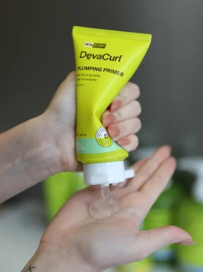 Vegan sulfate free DevaCurl curl primer gel for fuller bouncy curls