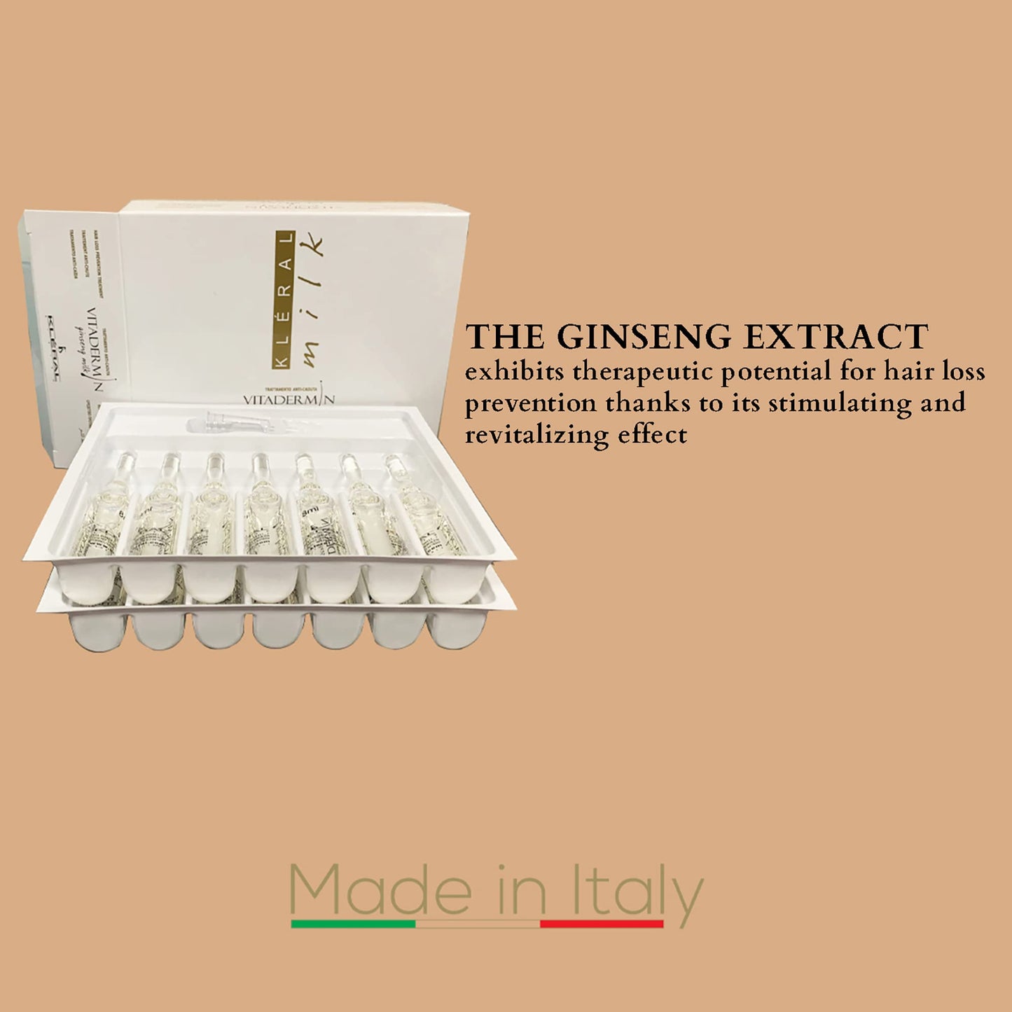Kleral Vitadermin Anti-Thinning Treatment with Ginseng Milk 14 Ampoules