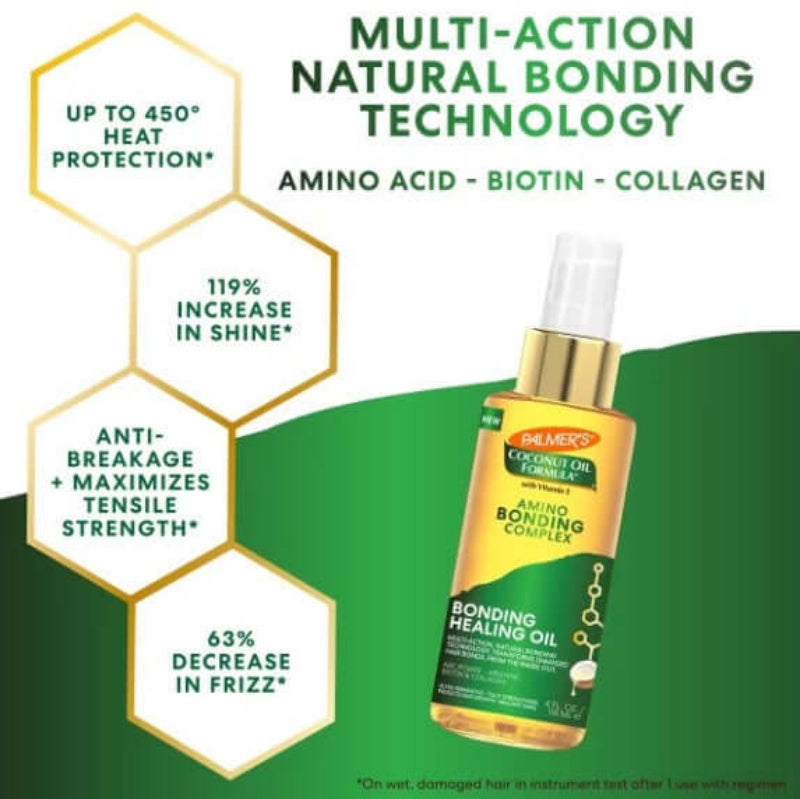 4oz Palmer’s Coconut Oil Healing Oil strengthens and nourishes damaged hair