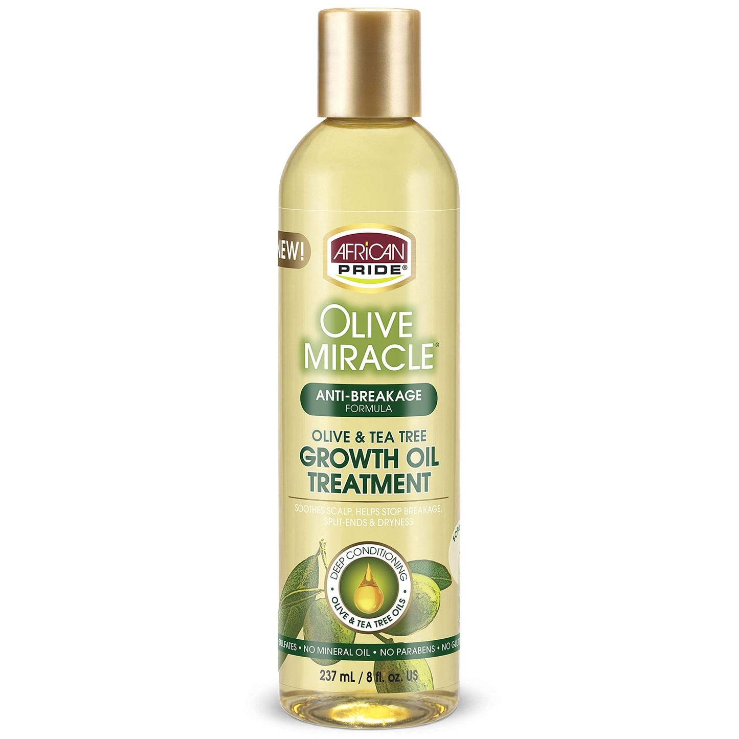 Huile de croissance miraculeuse Olive Miracle d'African Pride 8 oz