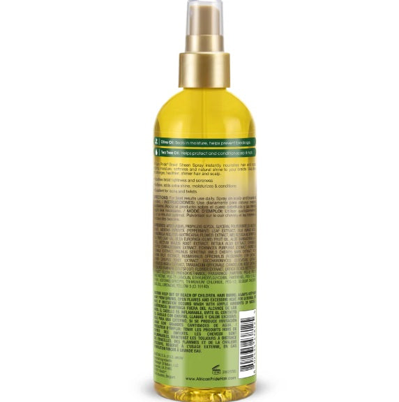 African Pride braid spray with olive oil for healthy, shiny protective hairstyles