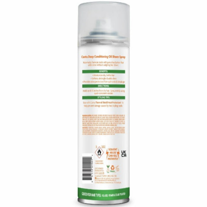 Moisturizing oil sheen spray with shea butter for dry frizzy hair care