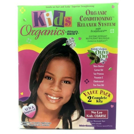 Africa's Best Organics Kids No-Lye Relaxer Value Kit for coarse hair, gentle hair relaxer for kids