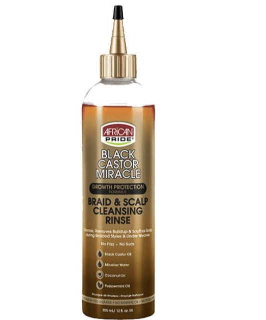 African Pride Black Castor Miracle Shampooing Nettoyant pour Tresses et Cuir Chevelu 340 ml