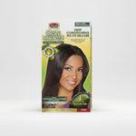 African Pride Olive Miracle Deep Conditioning No-Lye Relaxer packaging with a woman's face on a white background.