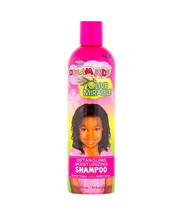 Dream Kids Olive Miracle detangling moisturizing shampoo bottle on a white background