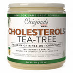 Jar of 'Originals Africa's Best' cholesterol and tea tree conditioner on a white background