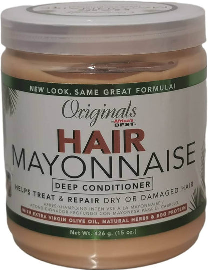 Africa's Best Hair Mayonnaise 15oz jar – deep conditioning treatment for dry and damaged hair with olive oil and protein.