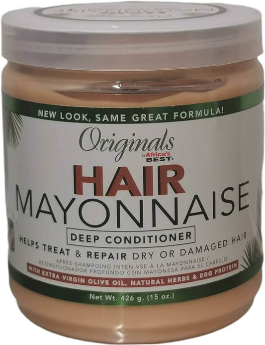 Africa's Best Hair Mayonnaise 15oz jar – deep conditioning treatment for dry and damaged hair with olive oil and protein.