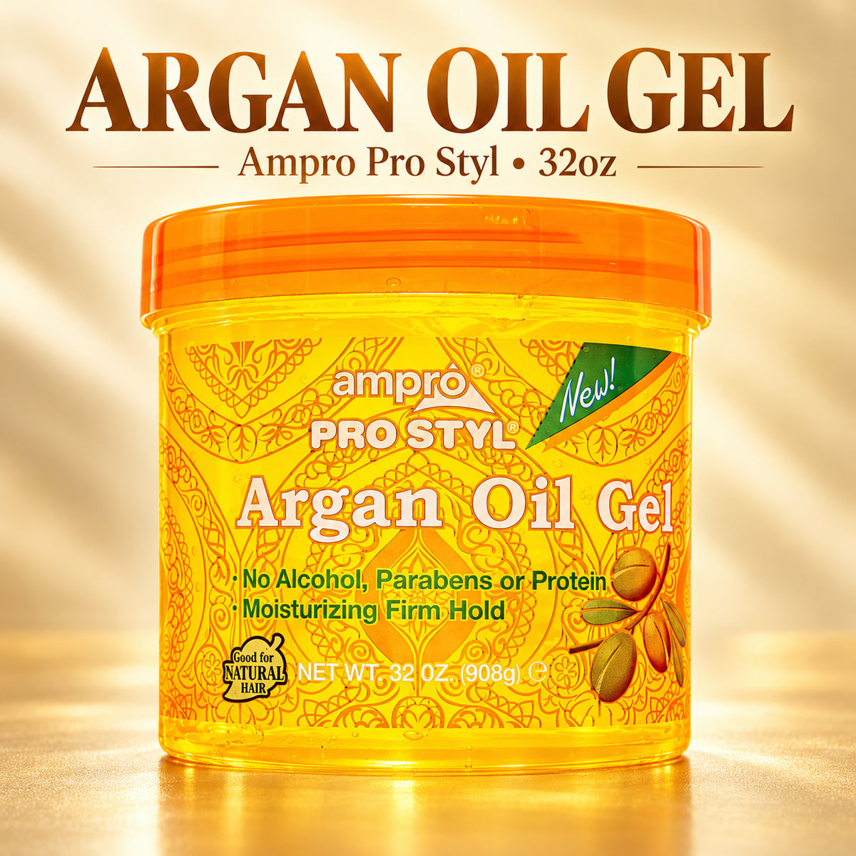 Ampro Pro Styl Moisturizing Argan Oil Styling Gel 32oz – Firm Hold