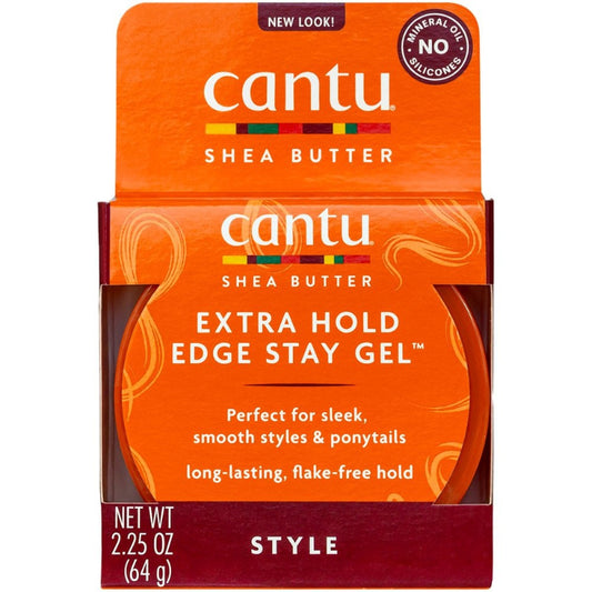 Cantu Shea Butter Edge Gel 64ml for sleek, long-lasting edge control and smooth styling.