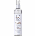 Bottle of Design Essentials Coconut & Monoi Curl Refresher on a white background