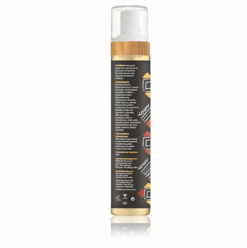 Hair product bottle with label on a white background