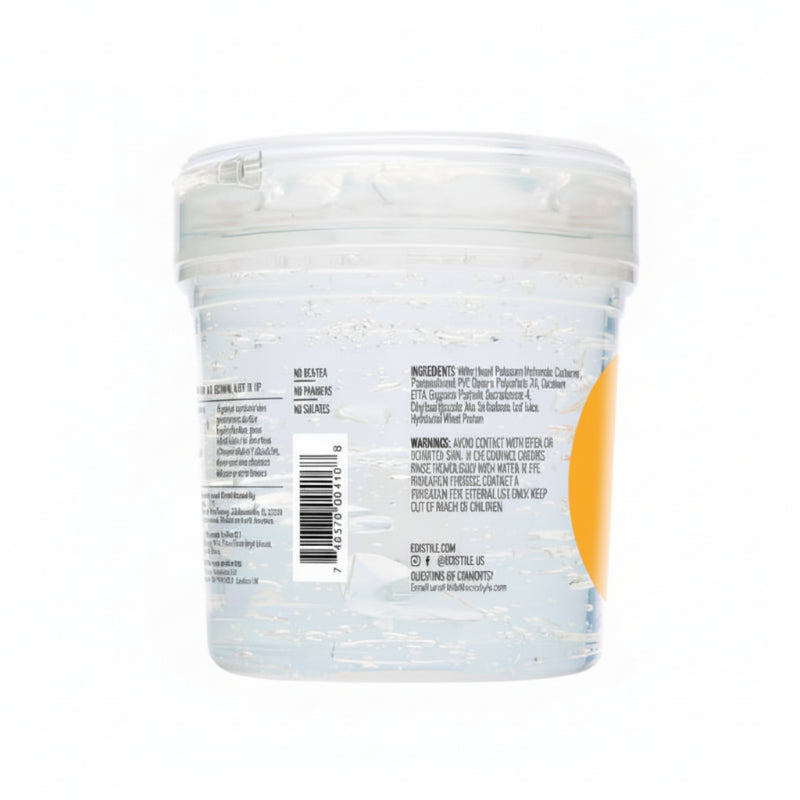 Eco Styler Krystal Styling Gel 16oz container with ingredients and warnings listed on the back.
