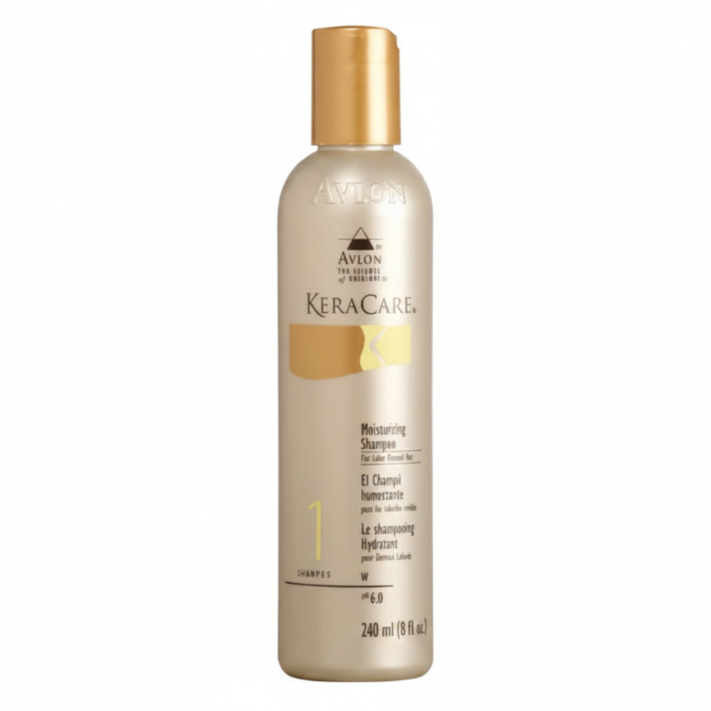 KeraCare shampoo bottle on a white background