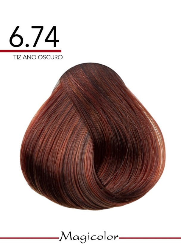 MagiColor Permanent Hair Color 6.74 Copper Violet Dark Blonde 100ml