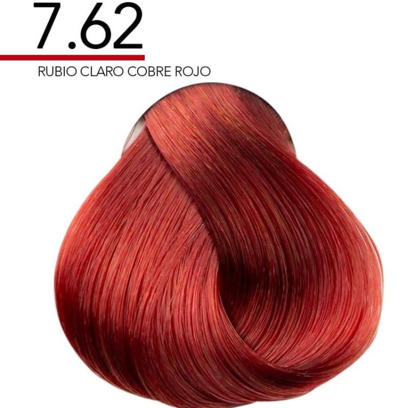 Red hair color swatch with number 7.62 and 'Magicolor' branding on a white background