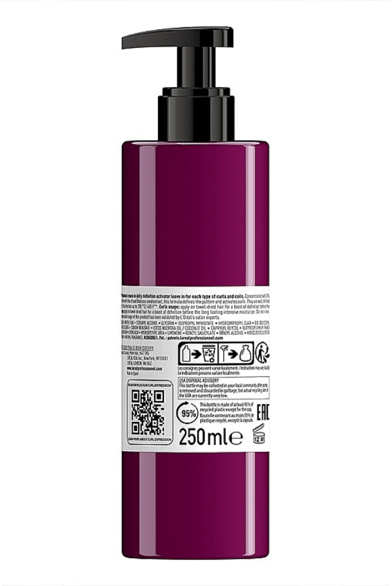 Purple bottle with black pump on a white background