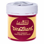 A jar of La Fiché Directions Semi-Permanent Conditioning Hair Colour, featuring a yellow and dark red label with a white screw-on lid.