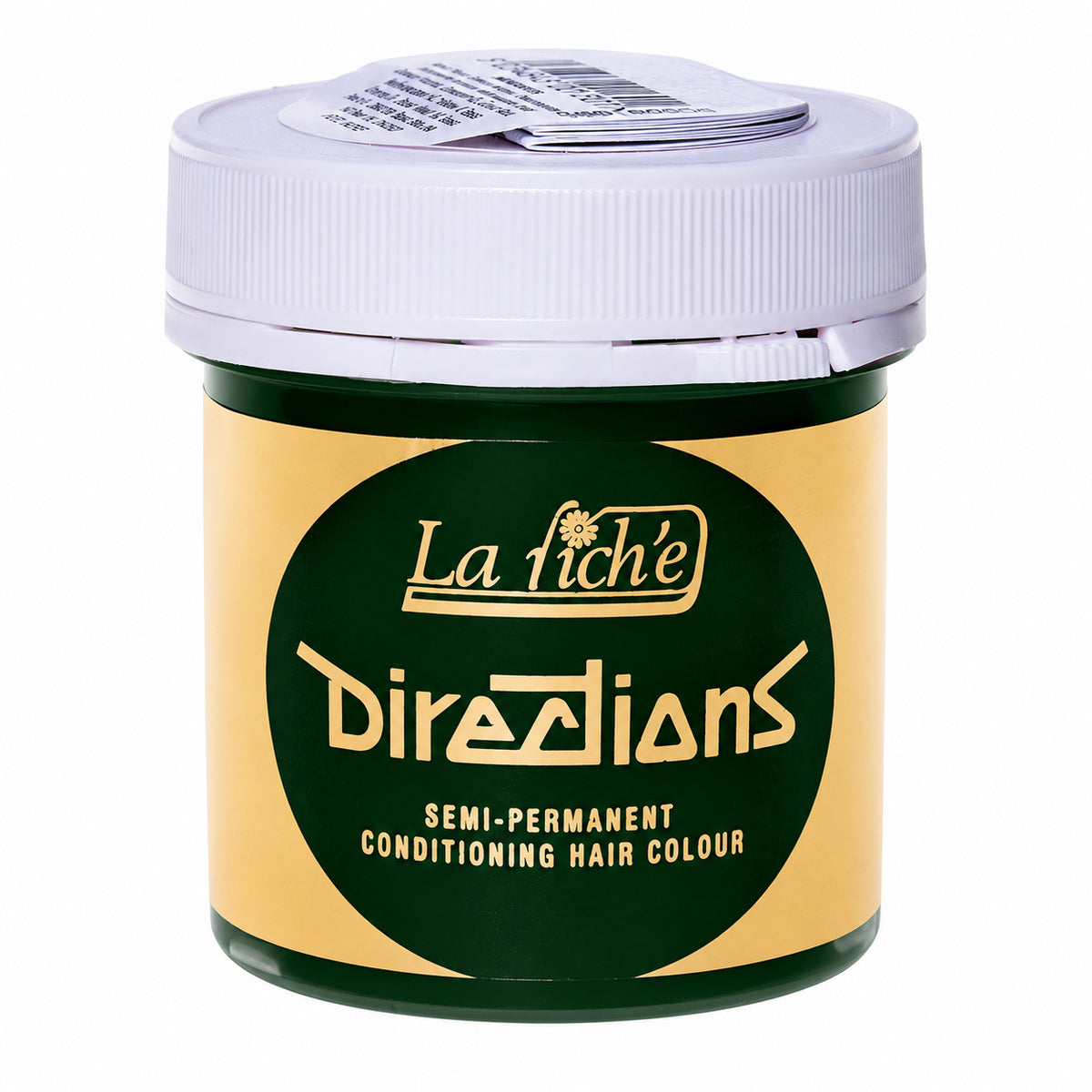 A jar of La Fiche' Directions Semi-Permanent Conditioning Hair Colour on a plain white background.