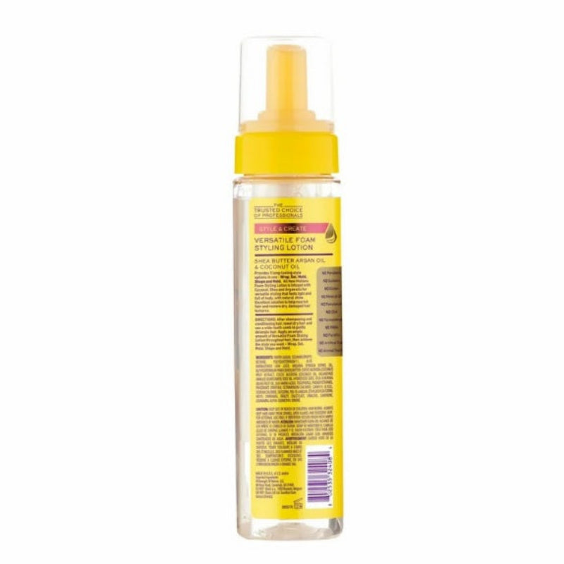 Foam bottle with yellow cap on a white background