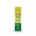 Olive Oil Nourishing Sheen Spray can with green label on a white background