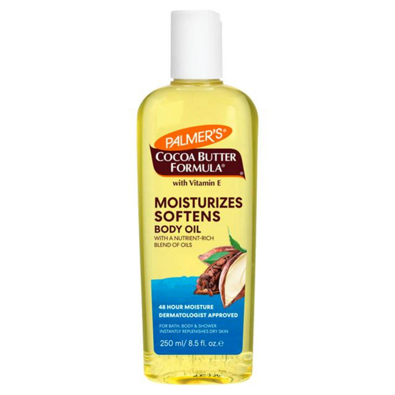Palmer's Cocoa Butter Formula body oil bottle on a white background