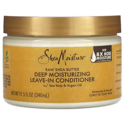 Shea Moisture Raw Shea Butter Leave-In Conditioner 340ml for soft, hydrated hair