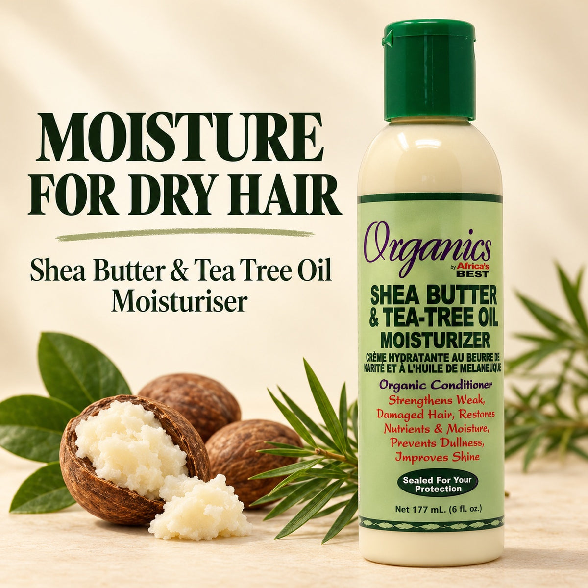 Africa's Best Organics Shea Butter Tea Tree Oil Moisturizer 6oz