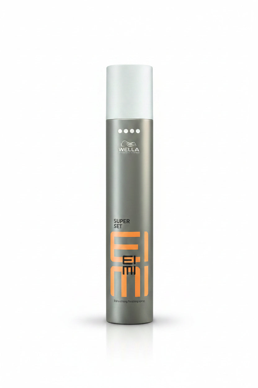 Wella EIMI hair product bottle on a white background