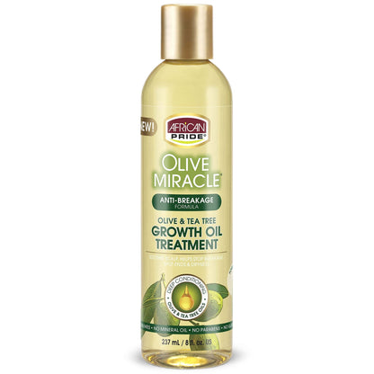 Huile de croissance miraculeuse Olive Miracle d'African Pride 8 oz