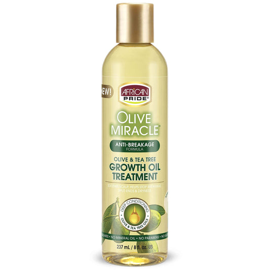 Huile de croissance miraculeuse Olive Miracle d'African Pride 8 oz