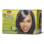 African Pride Olive Miracle deep conditioning hair product packaging on a white background