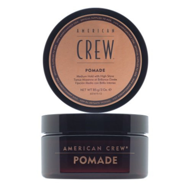 American Crew pomade jar with lid on a white background