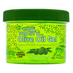 Ampro Pro Styler Olive Oil Gel container with green lid on a white background