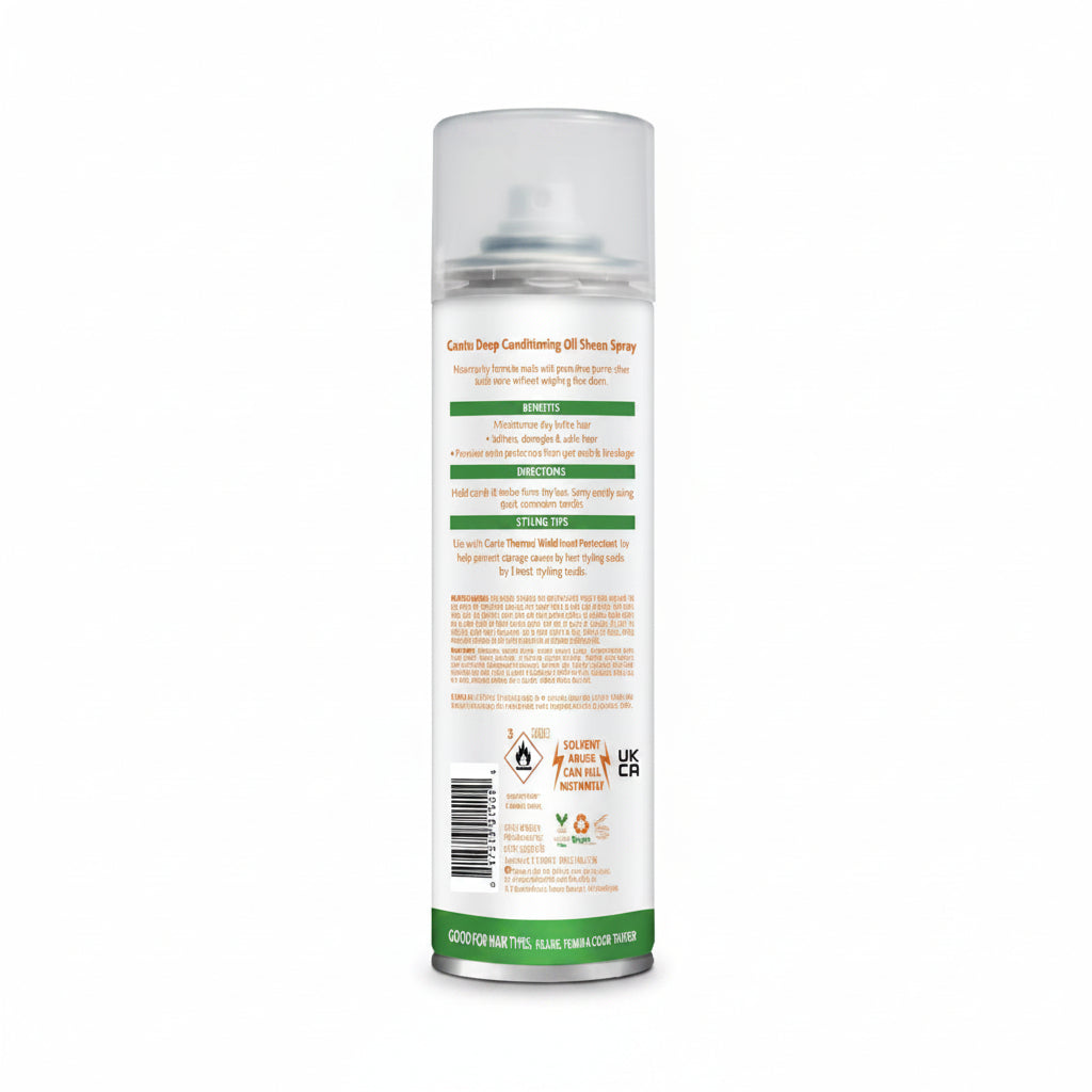 Moisturizing oil sheen spray with shea butter for dry frizzy hair care