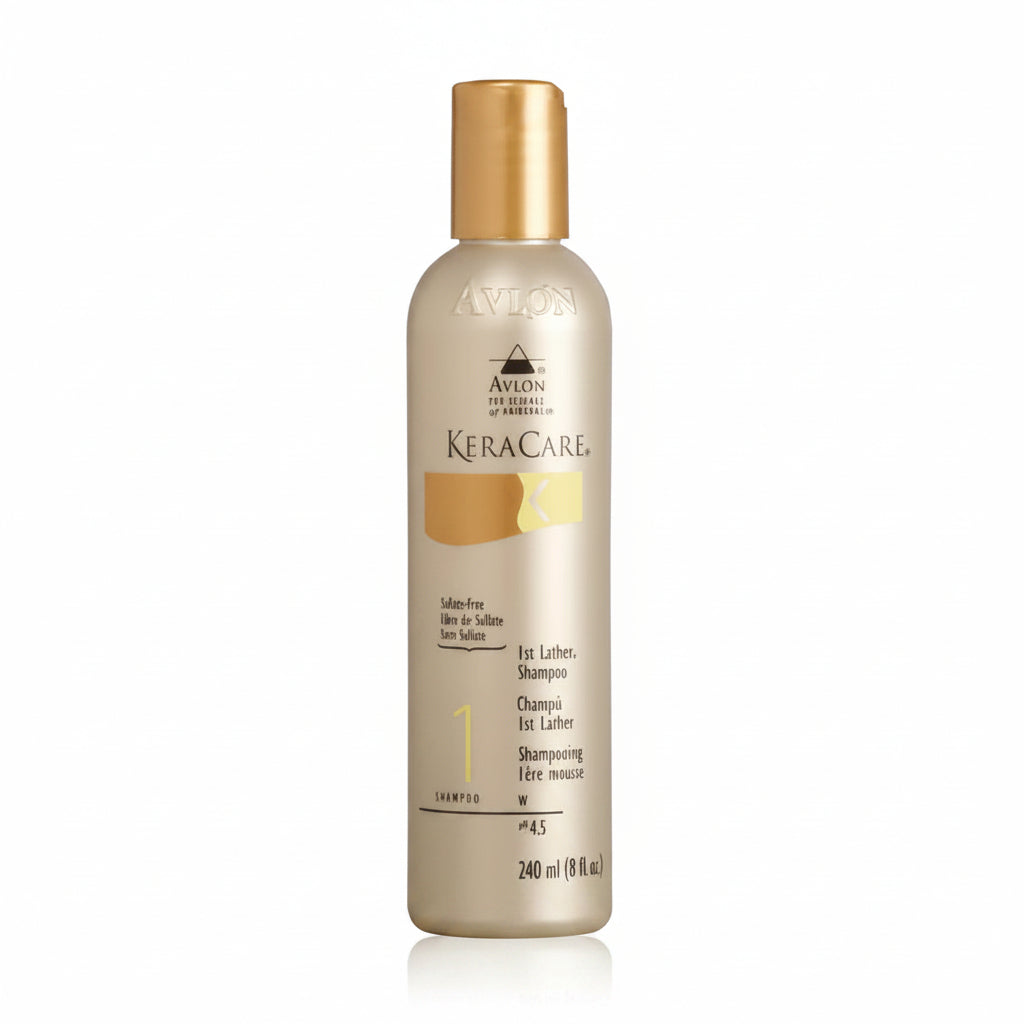 Avlon KeraCare shampoo bottle on a white background
