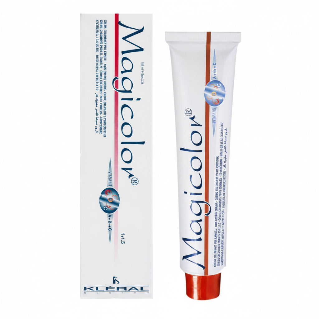 Magicolour hair dye tube and packaging on a white background