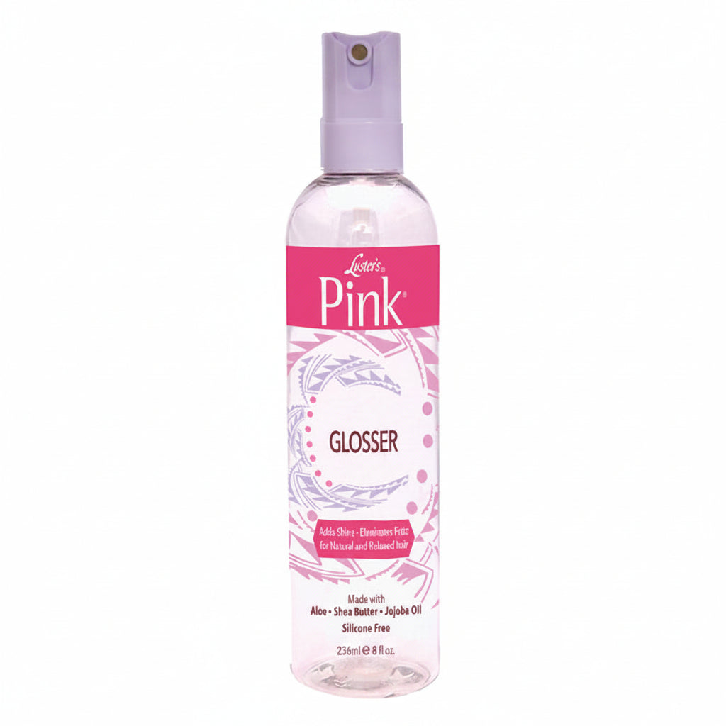 Pink Glosser bottle on a white background